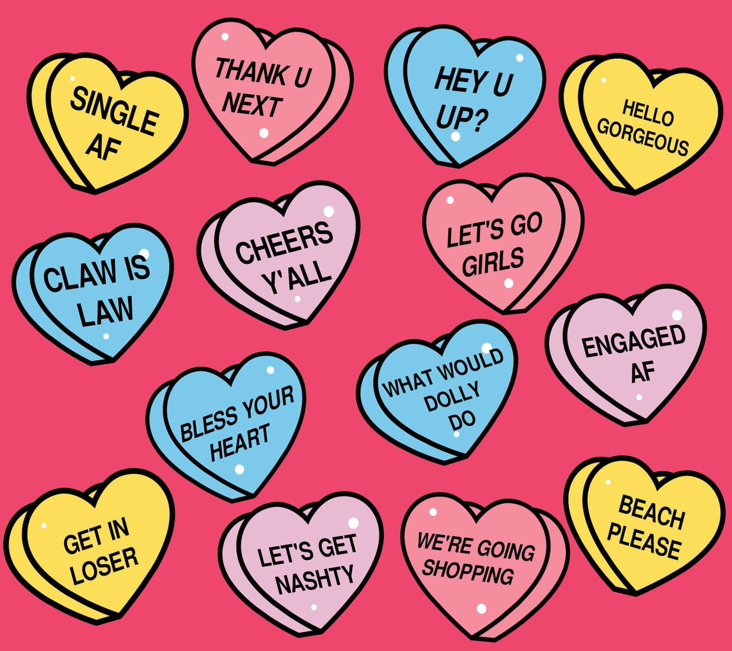 Conversation Heart Shirts❤️🧡💙💛 Phrase + Color Options! For Your Nashville Bachelorette Party
