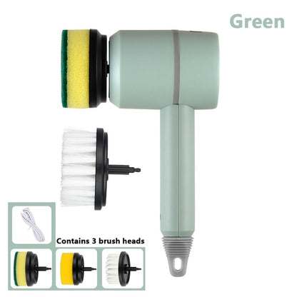 Electric Cleaning Brush Set - 3 Heads