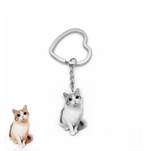 Custom Pet Shape Keychain, Personalized Design