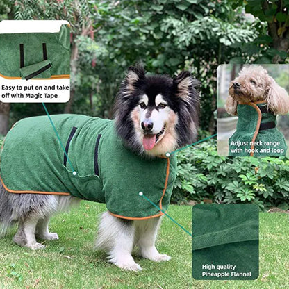 Pet Fast-Dry Microfiber Bathrobe Towel