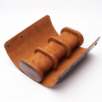 3-Slot PU Leather Travel Watch Case