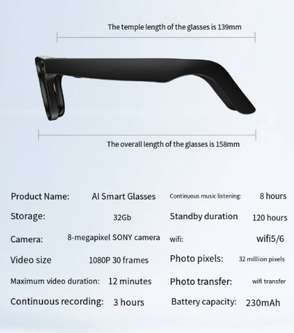 AI Kamera Smart Glasses