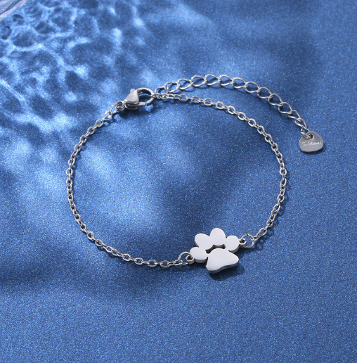 Personalized Pet Paw Print Bracelet with Name