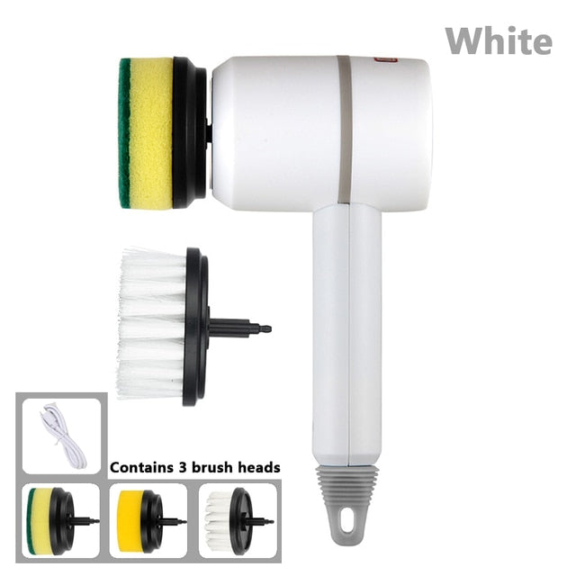 Electric Cleaning Brush Set - 3 Heads