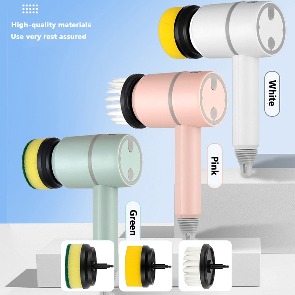 Electric Cleaning Brush Set - 3 Heads