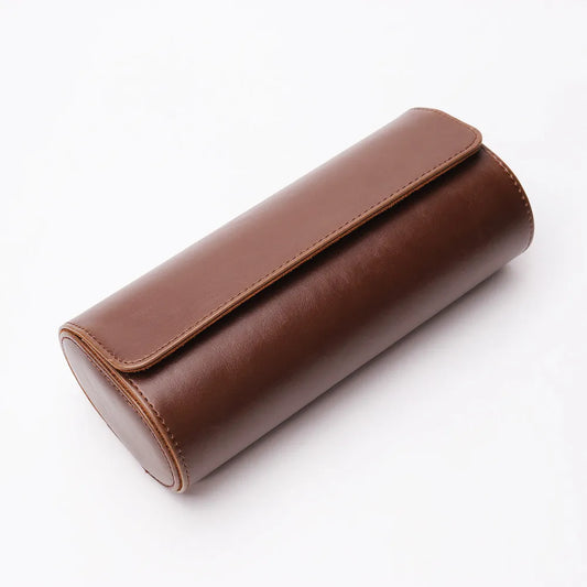 3-Slot PU Leather Travel Watch Case