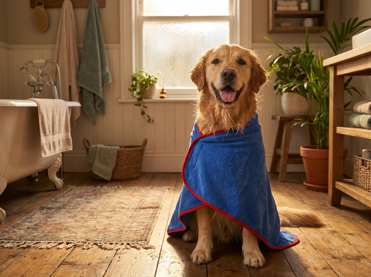 Pet Fast-Dry Microfiber Bathrobe Towel
